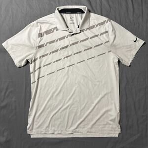 Nike Golf Dri-FIT Vapor Graphic Polo Mens Size L Gray Photon Dust Performance